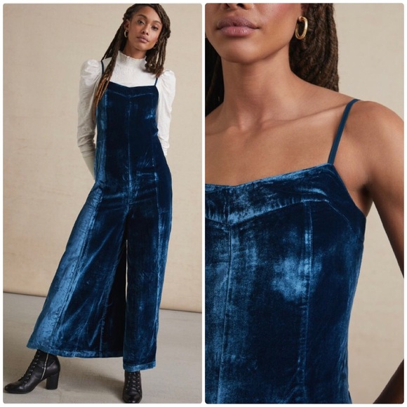 NWT ANTHROPOLOGIE MAEVE ANDROMEDA VELVET JUMPSUIT - Picture 11 of 14